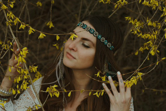 BLUE BONNET Custom Feather Hair Extension