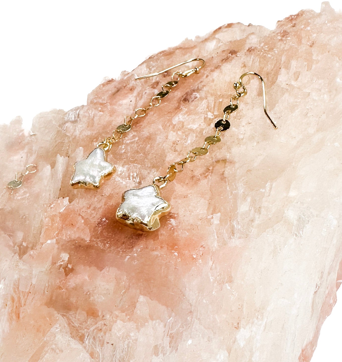 STAR STRUCK Fresh Water Pearl Star Earrings