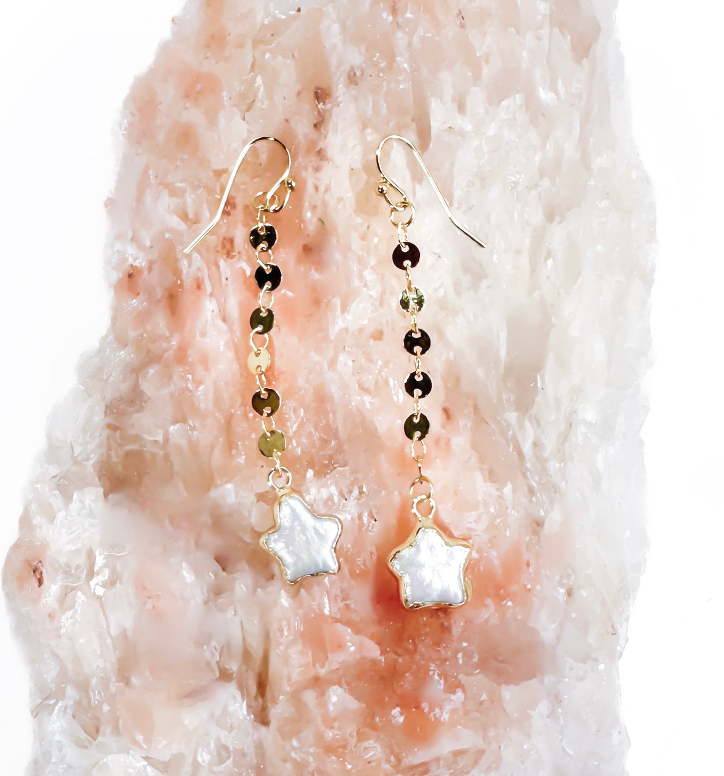 STAR STRUCK Fresh Water Pearl Star Earrings