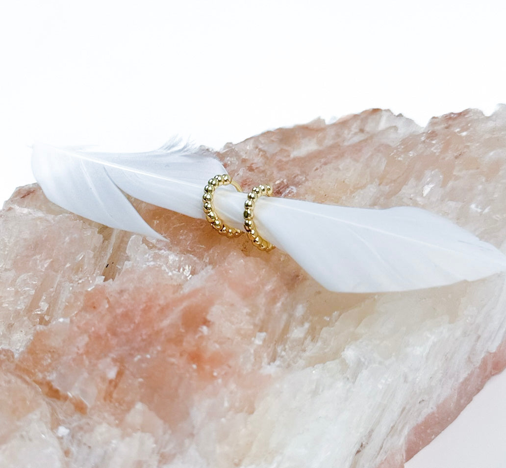 BEADED BLISS Small Beaded Gold Filled Hoop