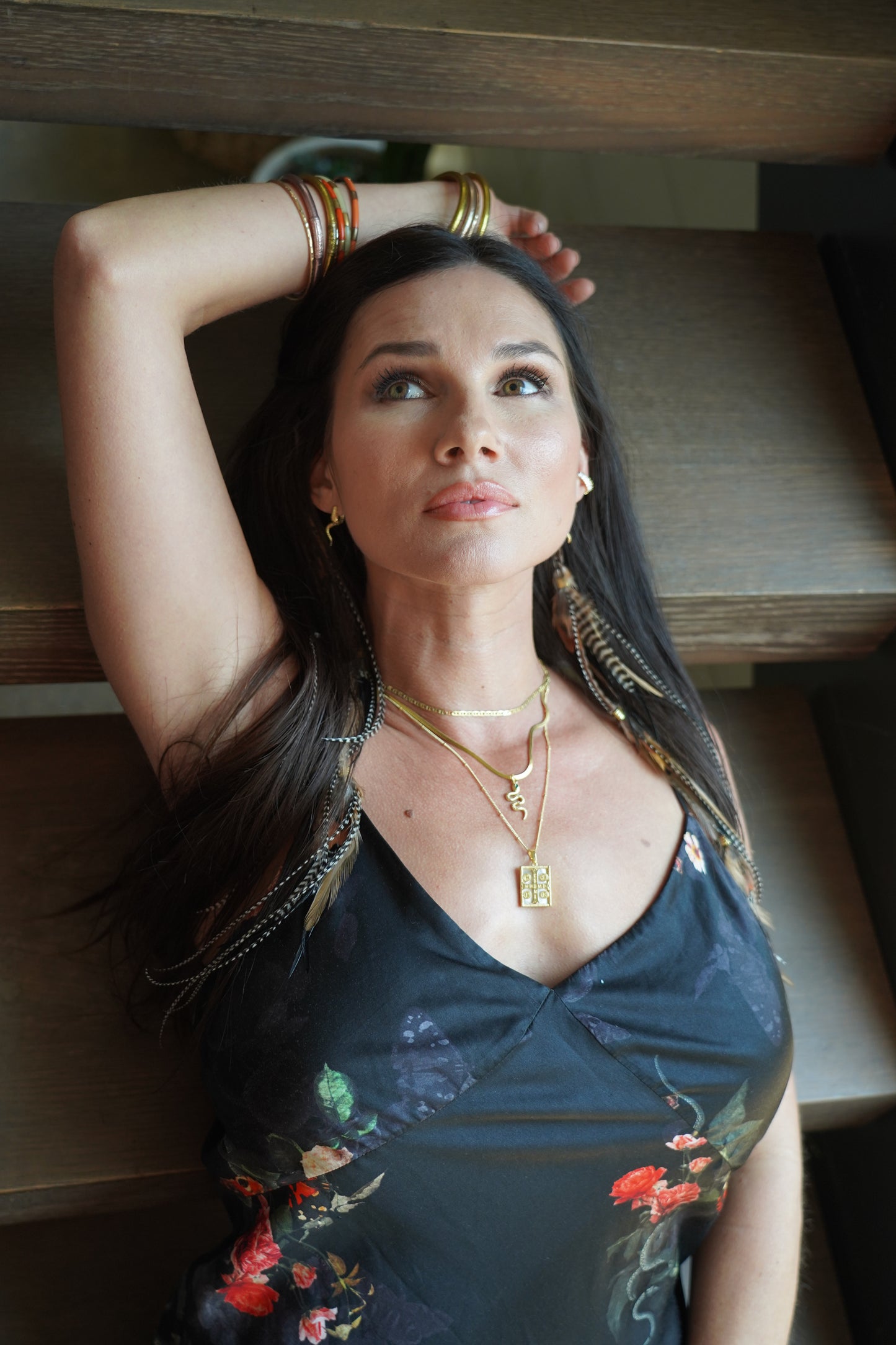 CLEOPATRA SNAKE Necklace With Herringbone Chain