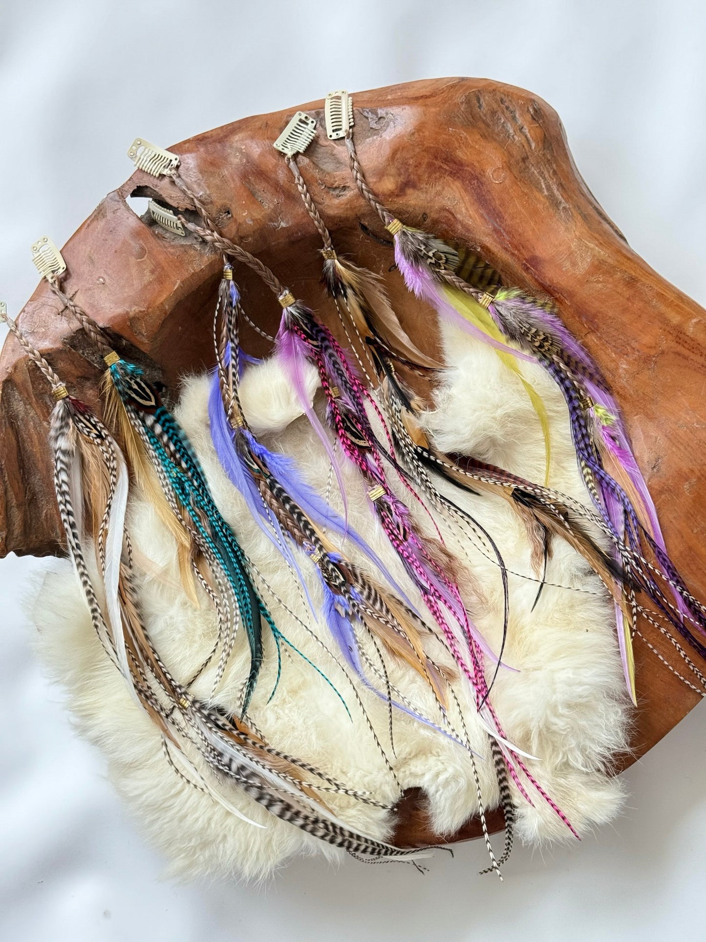 VIOLET Custom Braided Feather Hair Extension