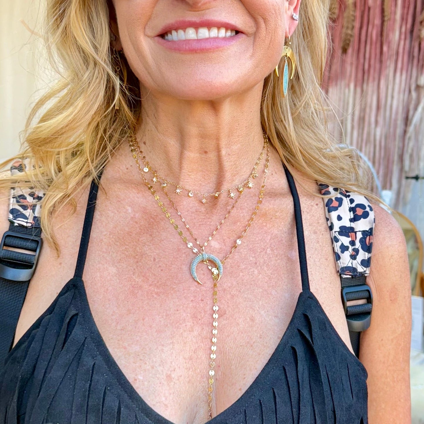 CELESTIAL DANCING Layering Cz Star Necklace