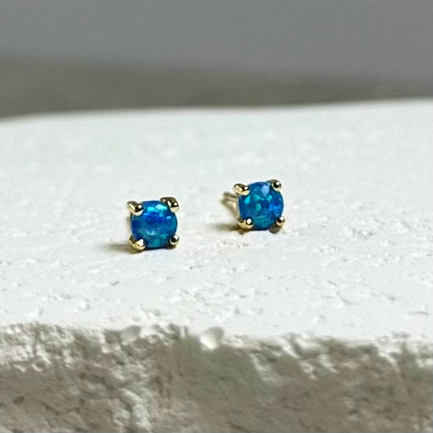 CASPIAN Blue Opal Gold Filled Studs