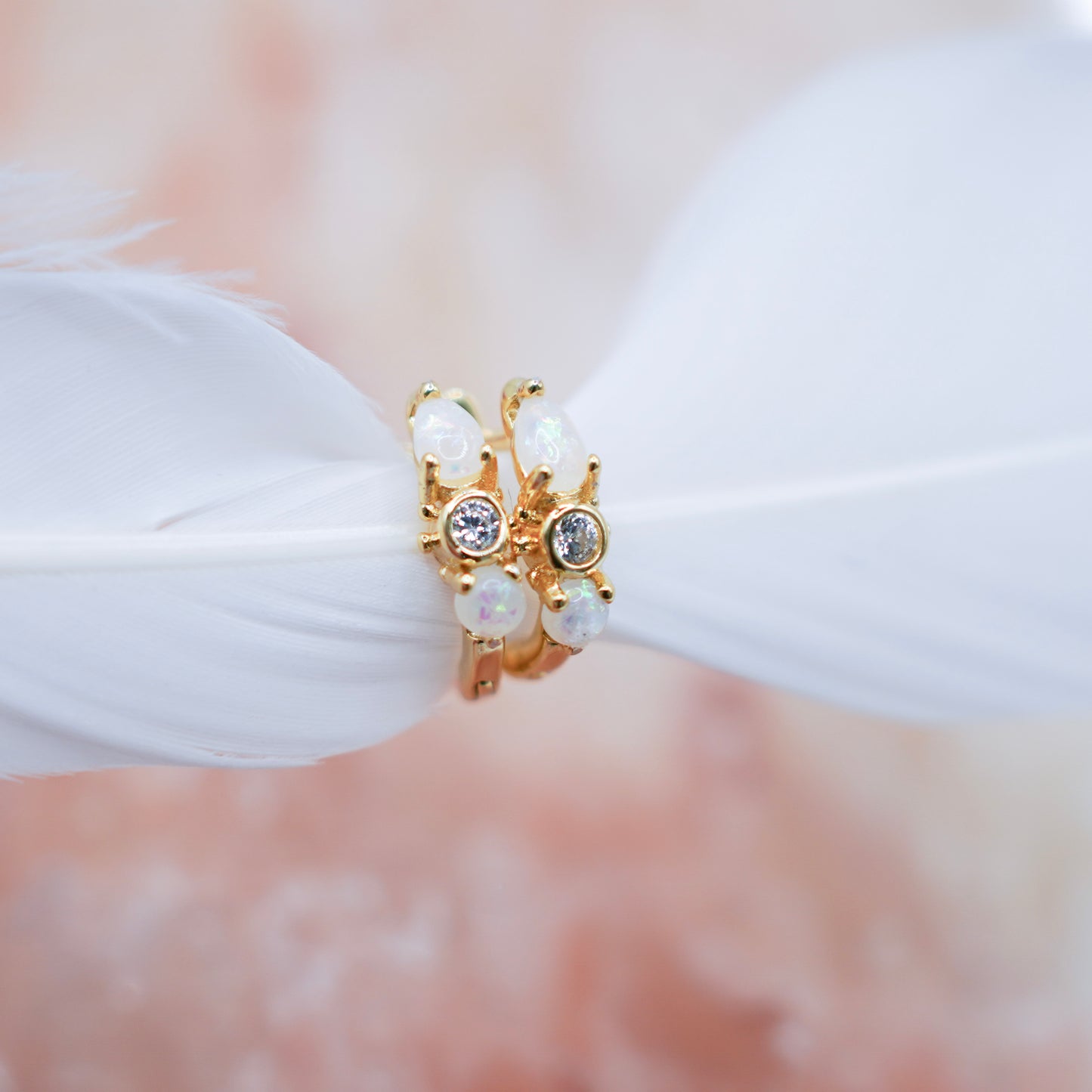 OPAL GYPSY Vermeil Opal Huggie Hoop Earrings