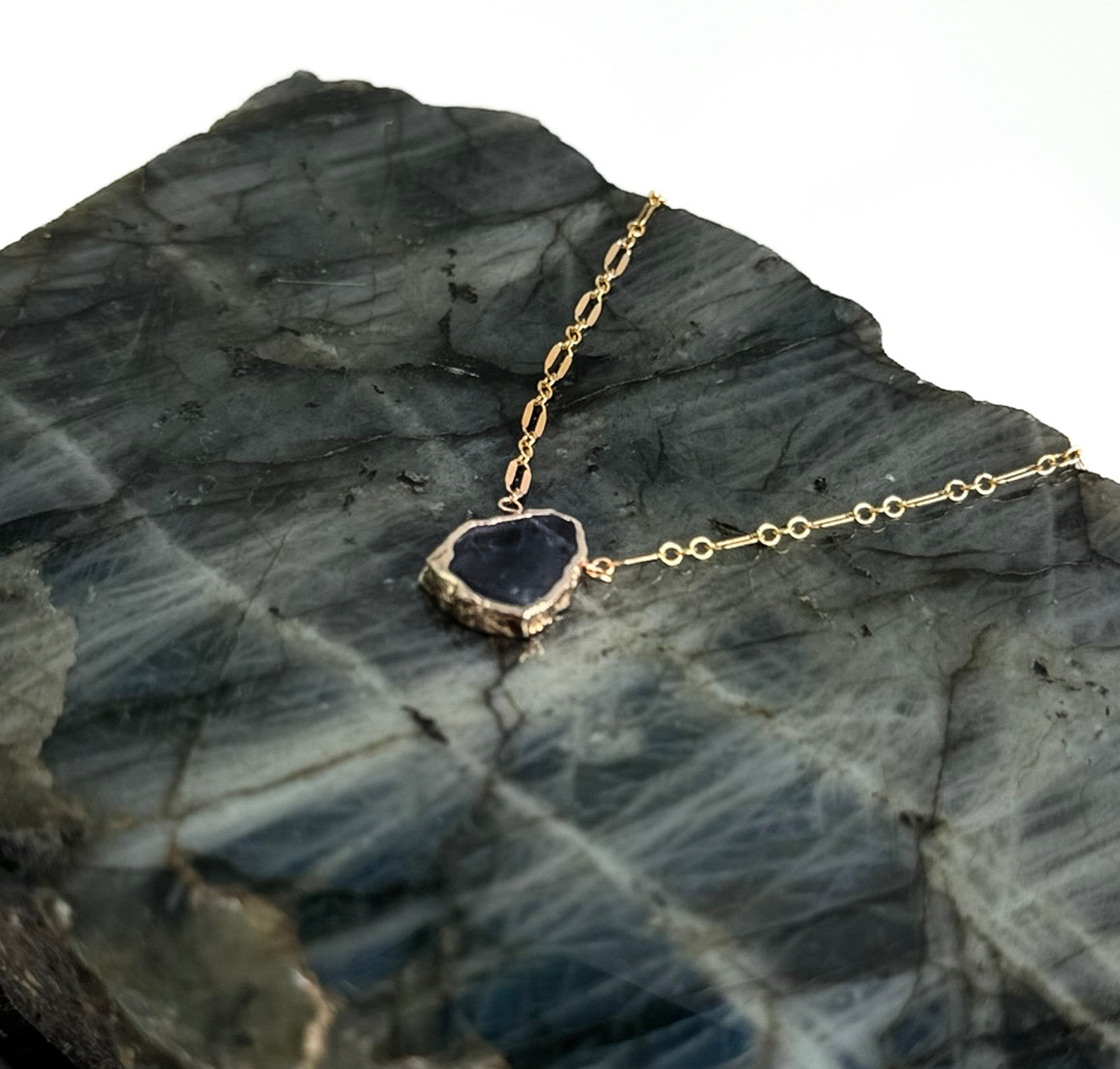 LILIANA Gold-Filled Amethyst Link Chain Necklace
