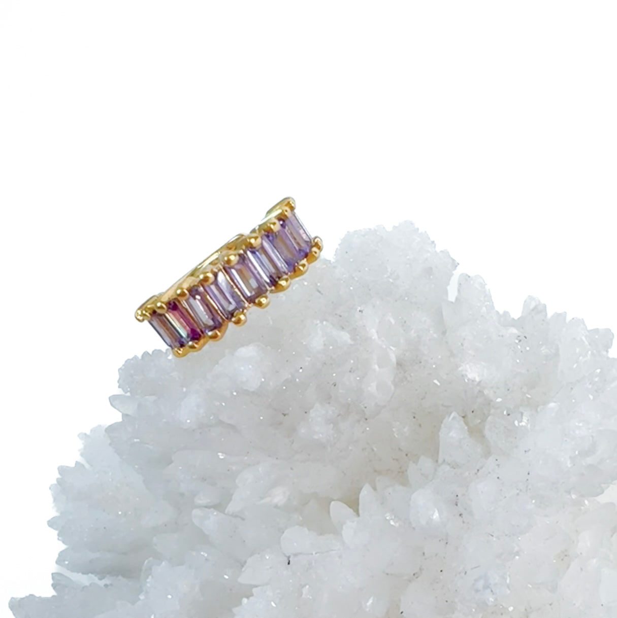 CROWN CHAKRA Adjustable Lavender Cz Ear Cuff