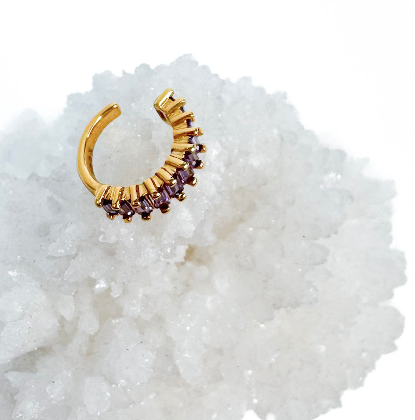 CROWN CHAKRA Adjustable Lavender Cz Ear Cuff