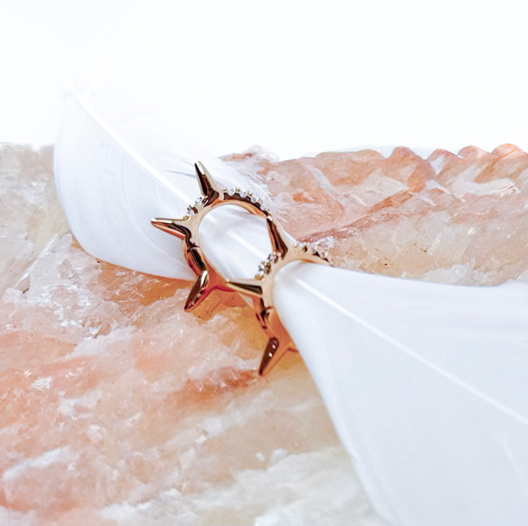 LILLITH Rose Gold Spike Huggie Earring