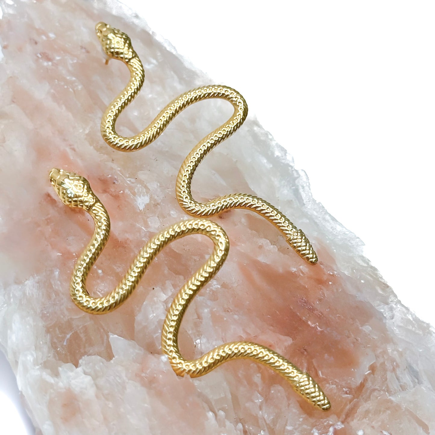 GOLDEN AURA Snake Statement Earrings