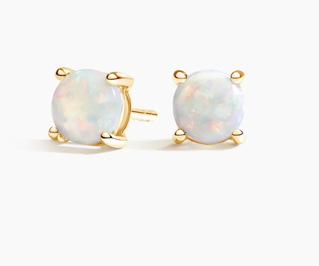 PLEIADIAN White Opal Classic Studs