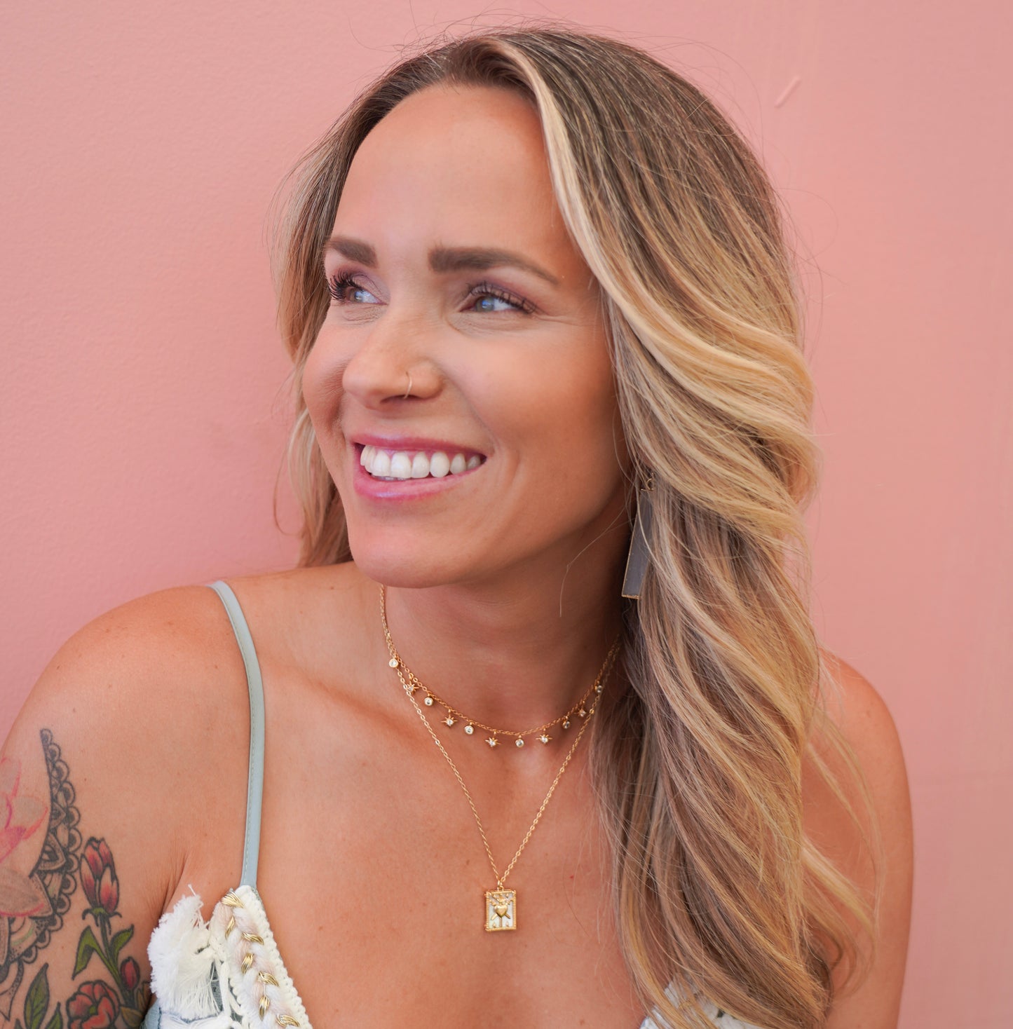 CELESTIAL DANCING Layering Cz Star Necklace