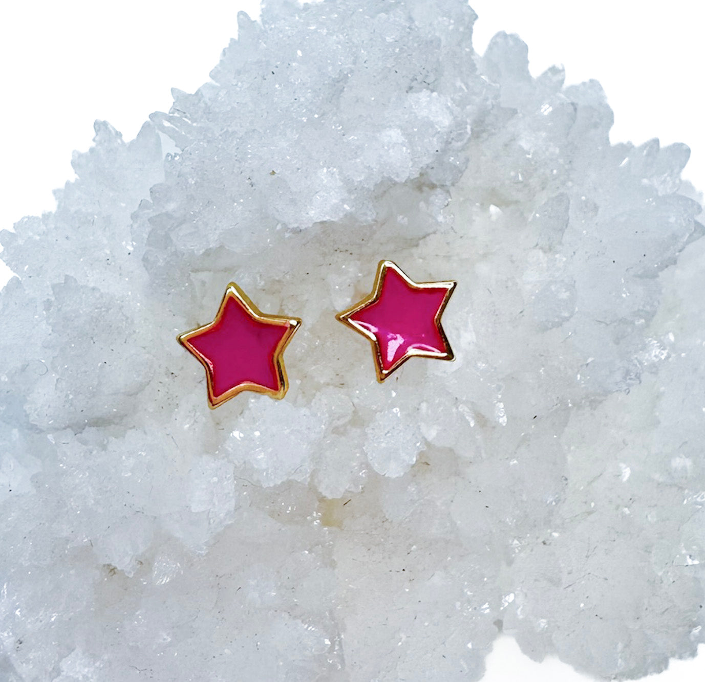 BLISS Hot Pink Star Studs