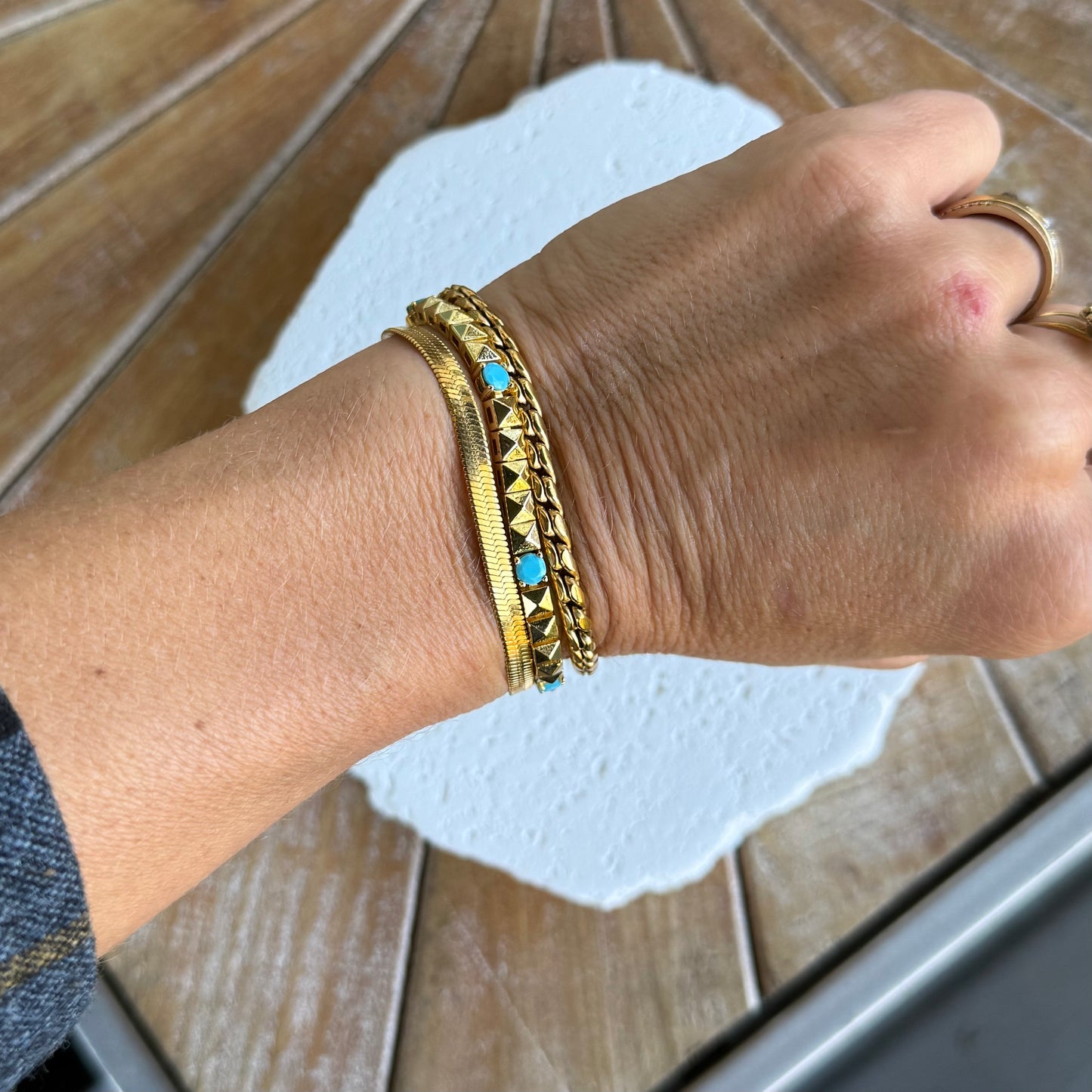 Dome Turquoise Stacker Bracelet