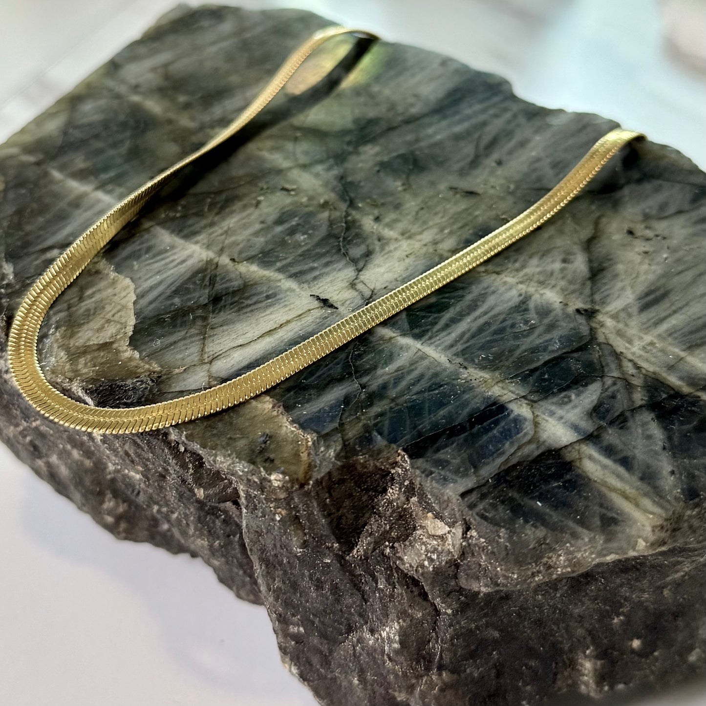 HARMONY GRACE Herringbone Sleek Water Proof Chain Necklace