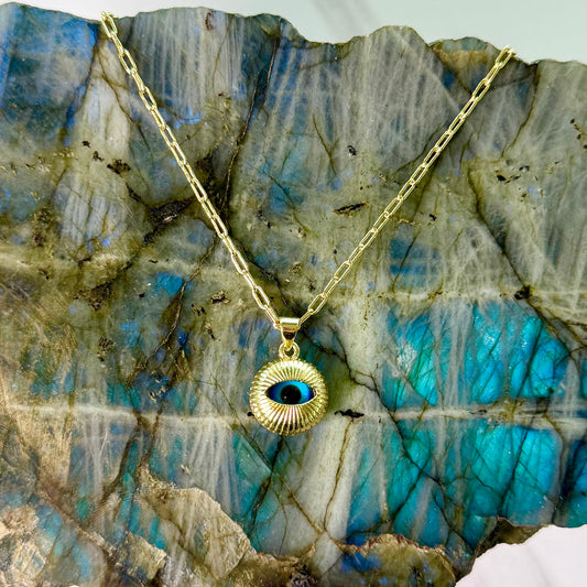 All Eyes On You Paperclip Chain Eye Gold Filled Eye Necklace