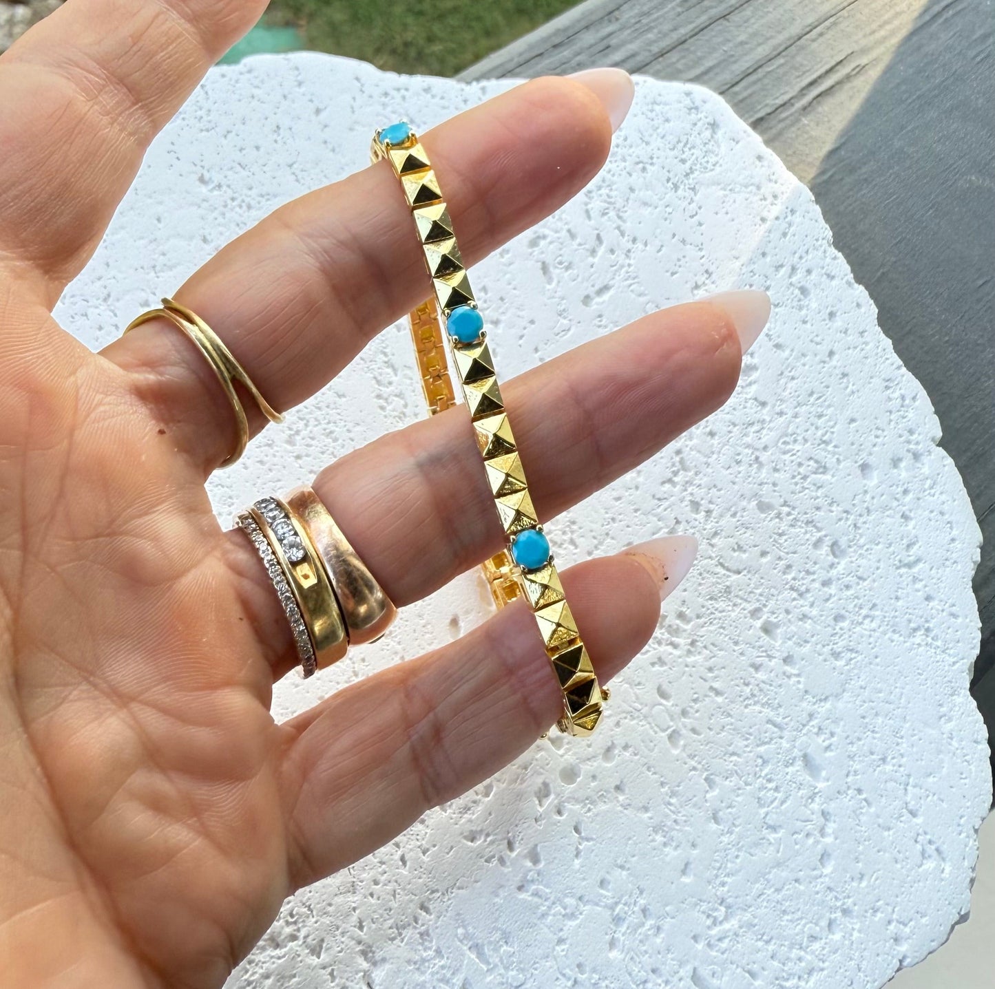 Dome Turquoise Stacker Bracelet