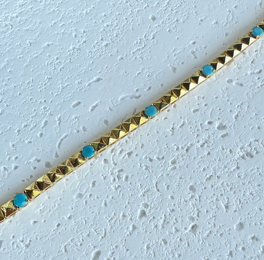 Dome Turquoise Stacker Bracelet