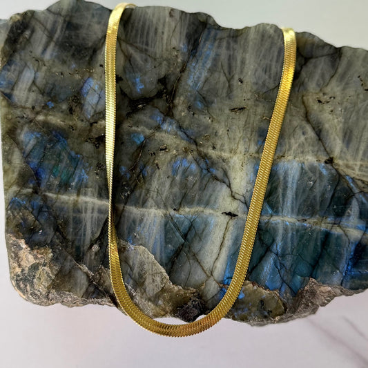 HARMONY GRACE Herringbone Sleek Water Proof Chain Necklace