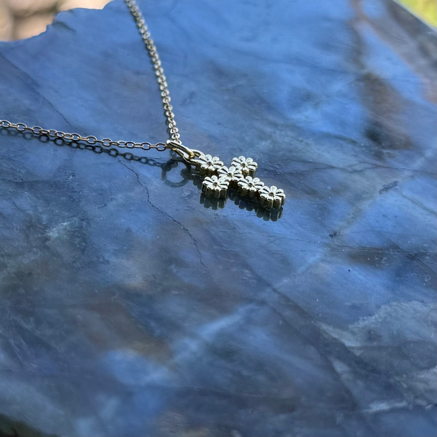 Flower Child Cross Gold Filled Necklace