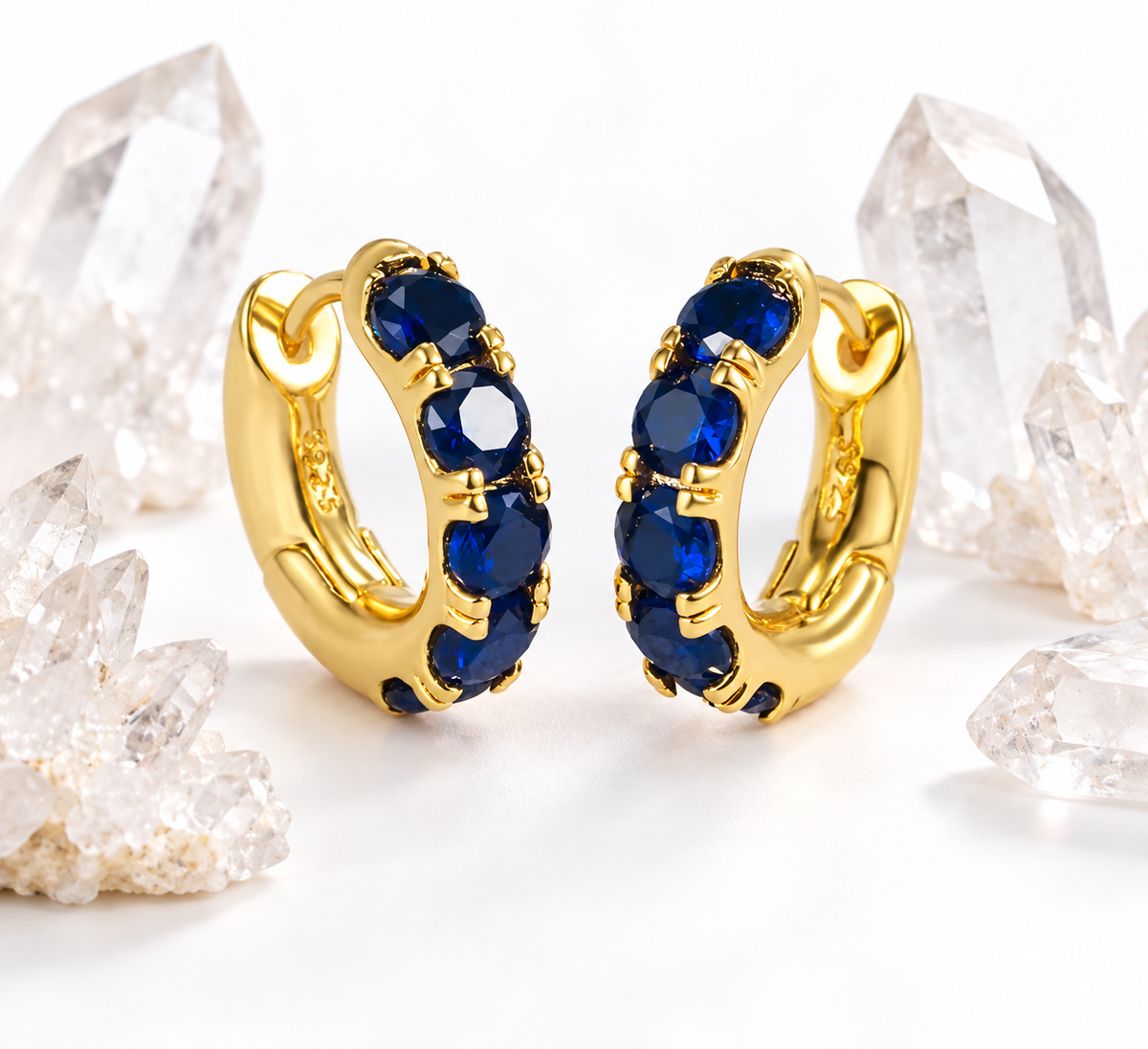 Chunky Navy Crystal Huggies