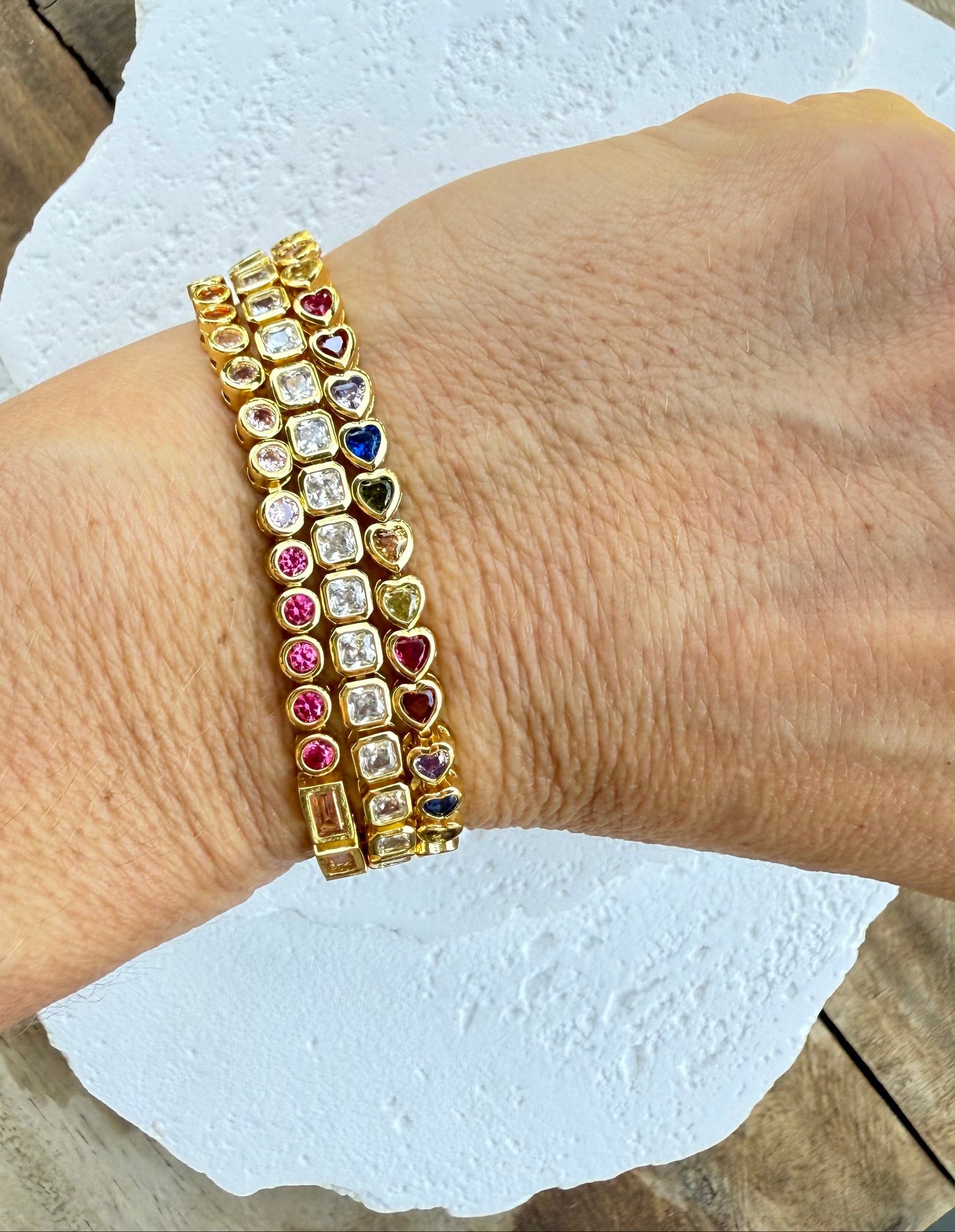 Heart Frequency CZ Tennis Bracelet