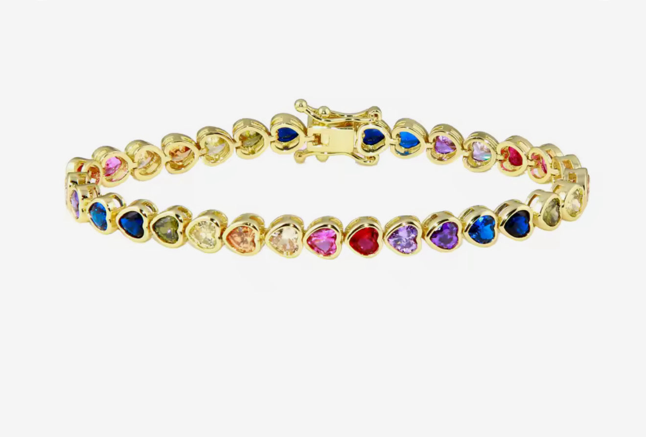 Heart Frequency CZ Tennis Bracelet