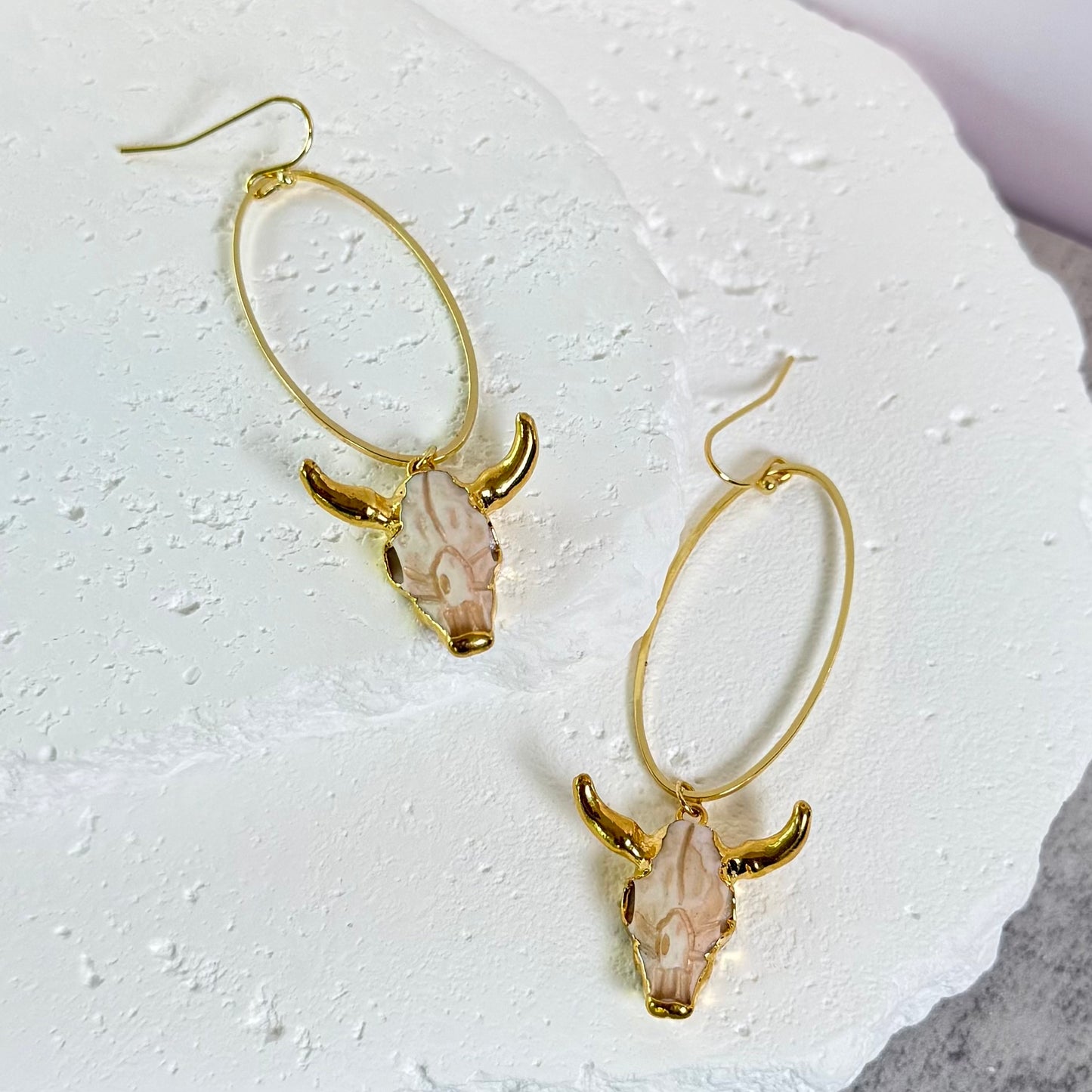 MIDNIGHT COWBOY Longhorn Hoop Earrings