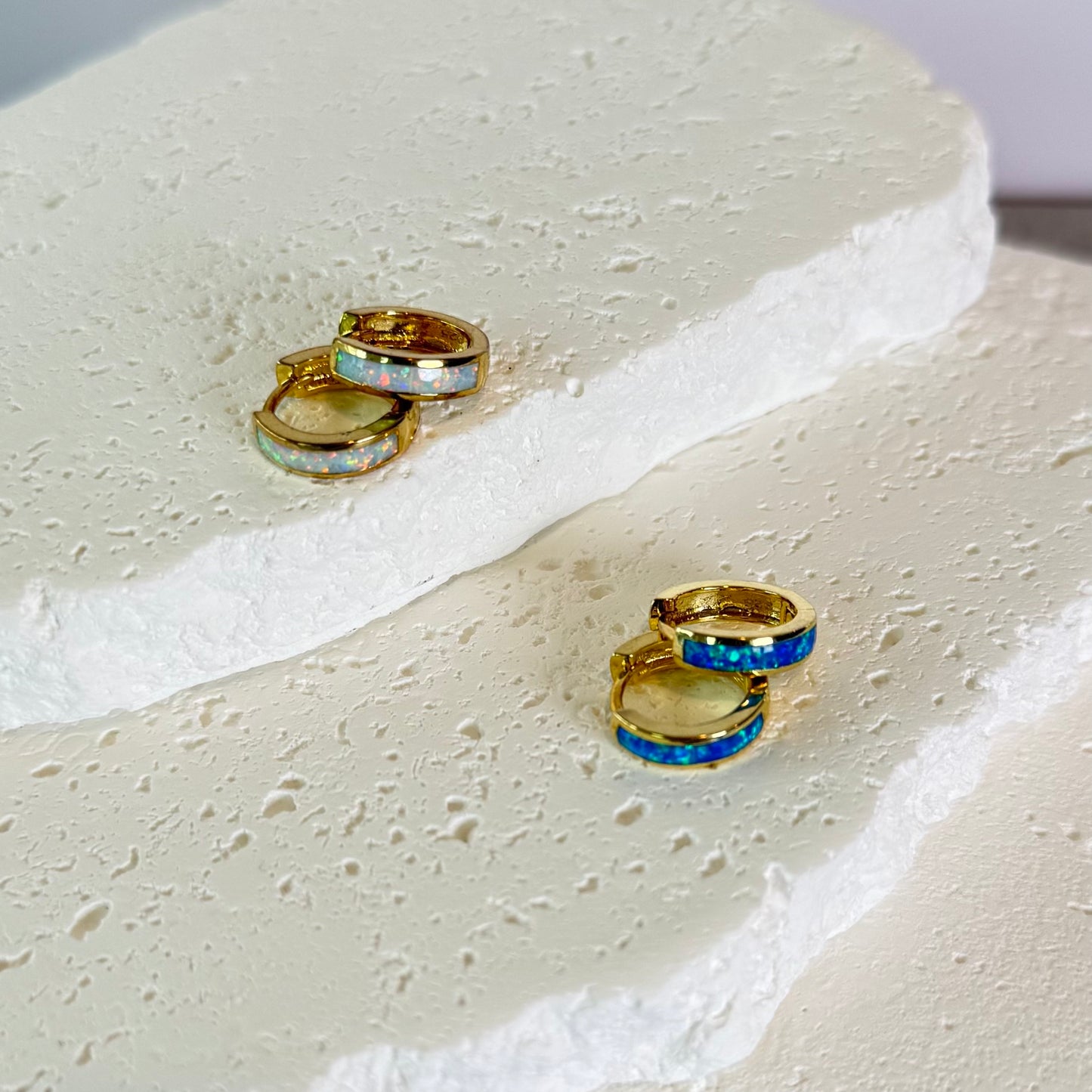 MILKY WAY Opal Hoop Huggie Earrings