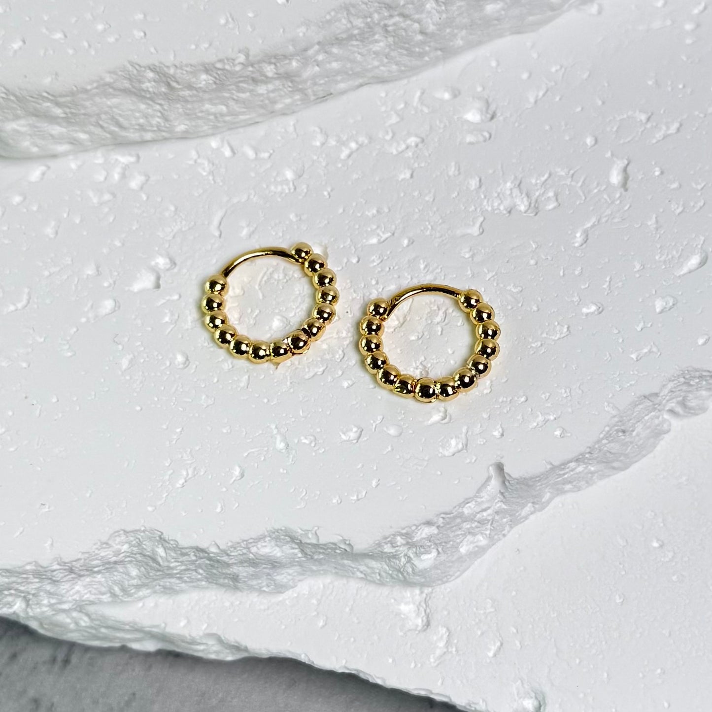 BEADED BLISS Small Beaded Gold Filled Hoop