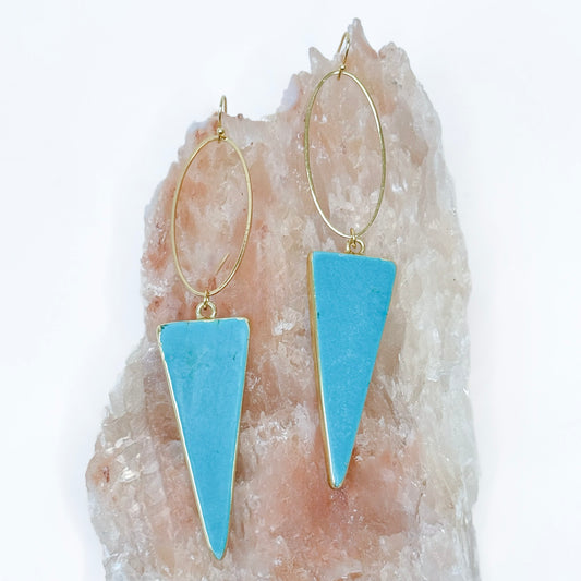 TULUM Triangle Point Stone Hoop Earring