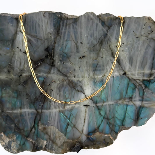 ETHEREAL LINK Classic Trending Paperclip Chain Necklace